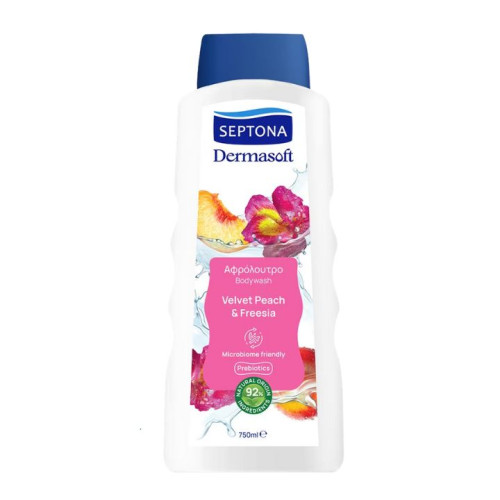 غسول الجسم بالخوخ المخملي والفريزيا 750 مل Dermasoft Velvet Peach & Freesia Body Wash 750ml