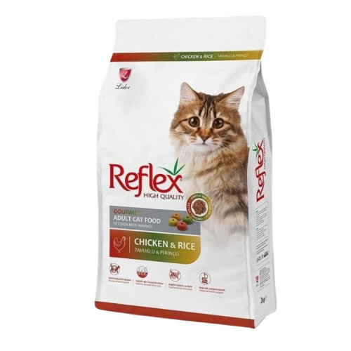 طعام جاف للقطط البالغة مع دجاج وأرز 2 كغم Dry Food for Adult Cats With Chicken and Rice, 2 KG
