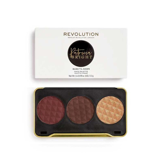 باليت كونتور وهايلايت للوجه ريفولوشن × باتريشيا برايت داسك تل دون Makeup Revolution x Patricia Bright Face Contouring Kit Dusk Til Dawn