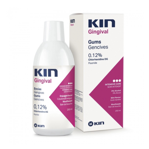 غسول الفم KIN Gingival للعناية المكثفة باللثة (0.12% كلورهيكسيدين وفلورايد) 250 مل KIN Gingival Gums Gencives Mouthwash 0.12% Chlorhexidine + Fluoride 250ml