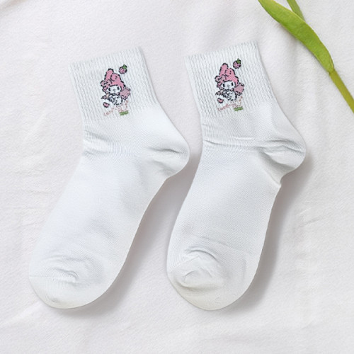 جوارب  بيضاء بطبعة كيروبي الكلاسيكية White Keroppi Character Socks - Sanrio