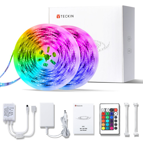 RGB بطول 10 أمتار مع ريموت متعدد الألوان والأنماط 10-meter RGB light with multi-color and multi-pattern remote control