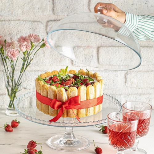 حافظة كيك زجاجية 32 سم من باشابهجة Pasabahce 95200 Glass Cake Container