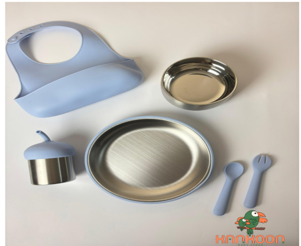 طقم طعام ستيل للأطفال Stainless Steel Kids’ Dinner set