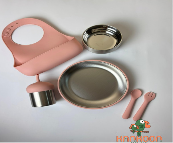 طقم طعام ستيل للأطفال Stainless Steel Kids’ Dinner set