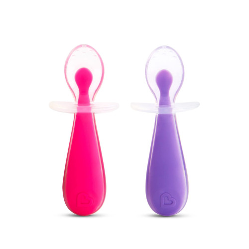 ملعقتان تدريبيتان للاطفال الصغار من السيليكون الصحي 2Silicone Training Spoons