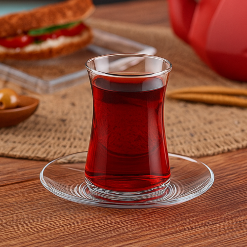 سيت استكان زجاجي 6 قطع من ماركة باشابهجة Pasabahce Glass Tea Set