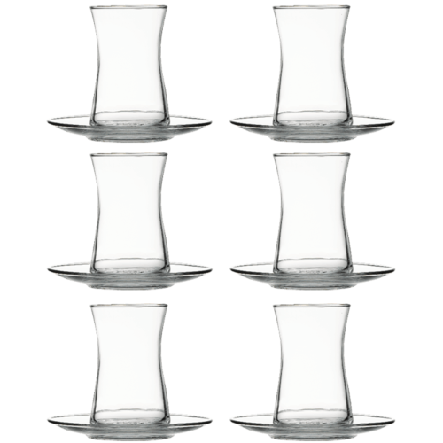 سيت استكان زجاجي 6 قطع من ماركة باشابهجة Pasabahce Glass Tea Set