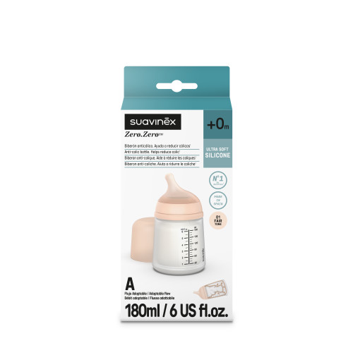 رضاعة ZERO ZERO بحلمة ذات تدفق قابل للتكيف فاتح اللون S BREASTFEEDING BOTT 180ML SU LIGHT L3