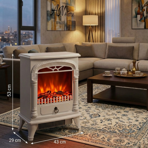 صوبة كهربائية بمنظر الحطب Electric Fireplace Heater Realistic Flame Effect