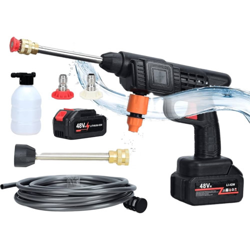 مسدس غسيل ضغط عالي لاسلكي 48 فولت من  (فارة غسيل). 48V Cordless High Pressure Washer Gun (Washing Machine).
