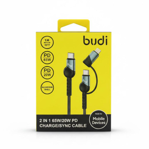 كابل شحن سريع كونكتر بي دي تايبسي و لايتنك 65W PD CHARGE/SYNC CABLE Lightining And Type-C
