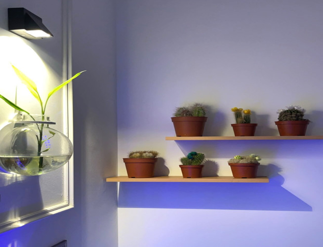 رف خشبي جداري عائم 40 سم Wooden Floating Wall Shelf 40 cm