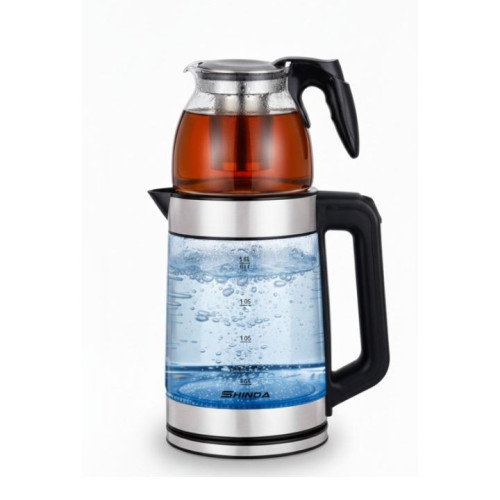 غلاية زجاج طابقين 2 لتر Two-tier glass kettle - 2 liters