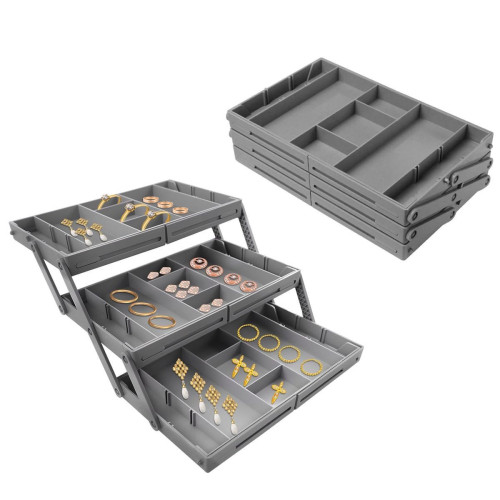 منظم رفوف للمكياج و المجوهرات والقرطاسية و الادوات المكتبية قابل للتكبير و التصغير Folding storage box