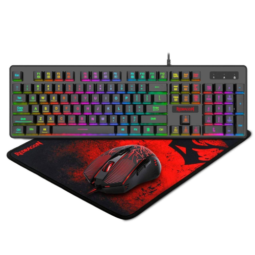بكج ريدراغون S107 - تجميعة (كيبورد، ماوس، ماوس باد) Redragon S107 Gaming Keyboard, Mouse, and Mousepad Combo بكج ريدراغون S107 - تجميعة (كيبورد، ماوس، ماوس باد) Redragon S107 Gaming Keyboard, Mouse, and Mousepad Combo