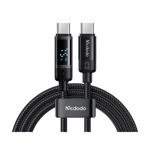 كابل الشحن السريع Mcdodo USB-C إلى USB-C 602 مع شاشة عرض مستوى البطارية Mcdodo USB-C to USB-C 602 Fast Charging Cable with Battery Level Display