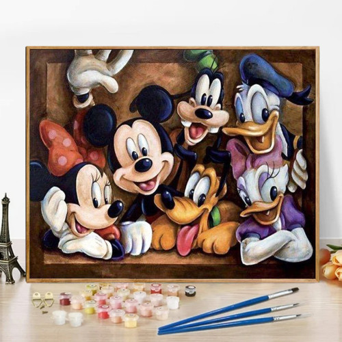 لوحة تلوين بالأرقام ميكي ماوس 50×40 سم للرسم والاسترخاء Mickey Mouse coloring board by numbers 50x40cm for drawing and relaxation