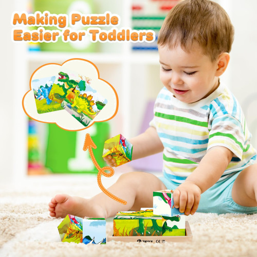 مكعب جاباس الخشبي أحجية مونتيسوري ثلاثية الأبعاد لتعليم الحيوانات للأطفال Jabbas Wooden Cube, a 3D Montessori Animals Learning Puzzle for Children