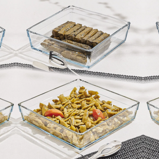 سيت بايركس حراري مربع قطعتين من ماركة بوركام Borcam Pyrex Mold Set