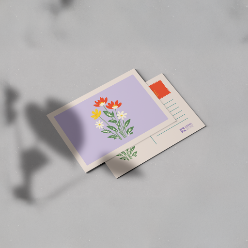 بوست كارد زهور Floral Postcard