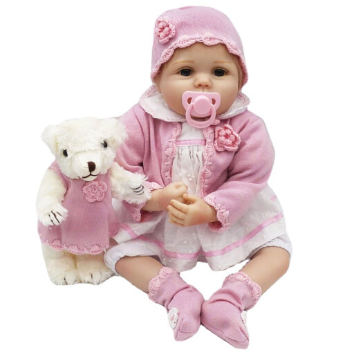 دمية واقعية سيليكون مع شعر مزروع وملحقات هدية Realistic silicone doll with implanted hair and accessories - Gift