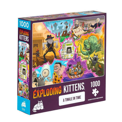 أحجية الصور المقطوعة: قطط صغيرة متفجرة - رنين في الزمن (1000 قطعة) Jigsaw Puzzle: Exploding Kittens - A Tinkle in Time (1000 Pieces)