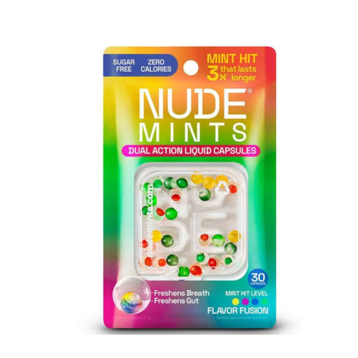 نود مينتس - كبسولات النعناع السائلة مزدوجة المفعول  (30 كبسولة) NUDE MINTS Dual Action Liquid Capsules - 30 Capsules