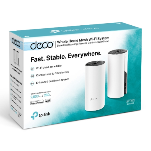 نظام شبكة TP-Link Deco M4 AC1200 (عبوة من قطعتين) Router DECO AC 1200 DECO M4 2 PACK