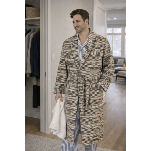 روب رجالي ديشمبر صوف ناعم بني بيح Luxury Men's Robes 110