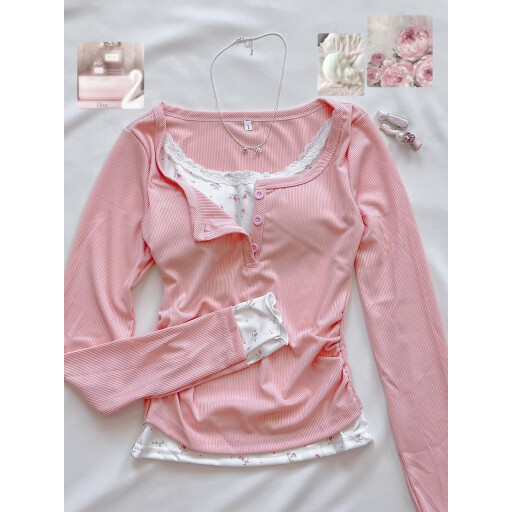 توب وردي ناعم Pink top