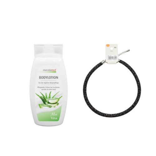 لوشن الجسم بالألوفيرا بحجم 250 مل مع قلادة هدية Aloe Vera Body Lotion 250ml with Studded Necklace