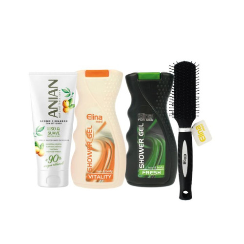مجموعة العناية الشخصية المتكاملة مع فرشاة شعر (4قطع) Total Care Set with Hair Brush (4Pcs)