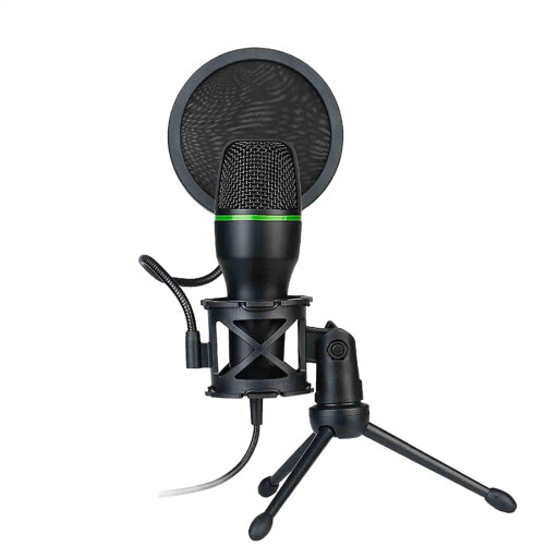 مايكروفون كوندنسر احترافي مع فلتر بوب وحامل ثلاثي Professional Condenser Microphone with Pop Filter & Tripod Stand