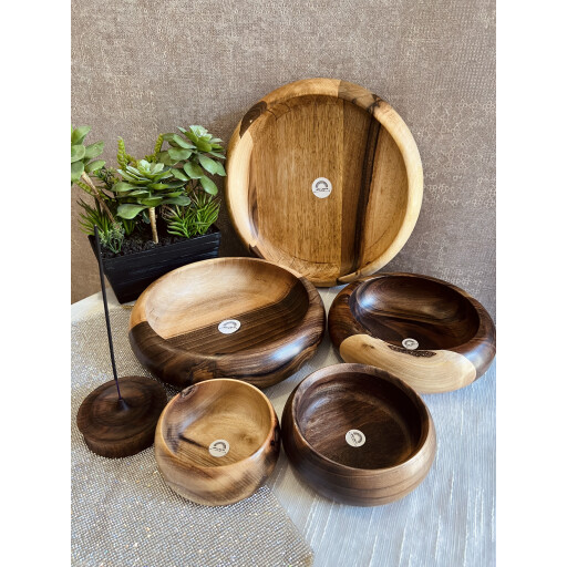 سيت صحون خشب عميقة Wooden set