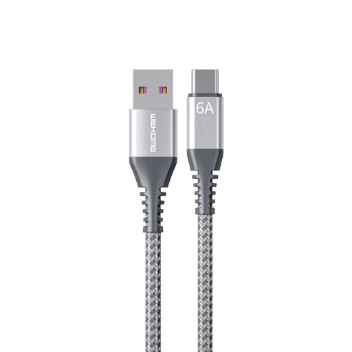 كيبل شحن ونقل بيانات ويكوم WDC-169a من USB إلى Type-C بقوة 6 أمبير WEKOME WDC-169a USB-A to Type-C 6A Super-Fast Charging Data Cable