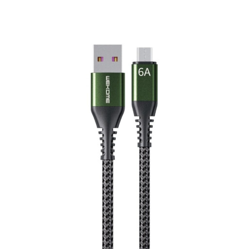 كيبل شحن ونقل بيانات ويكوم WDC-169m من USB إلى Micro USB بقوة 6 أمبير WEKOME WDC-169m USB to Micro USB 6A Super-Fast Charging Data Cable