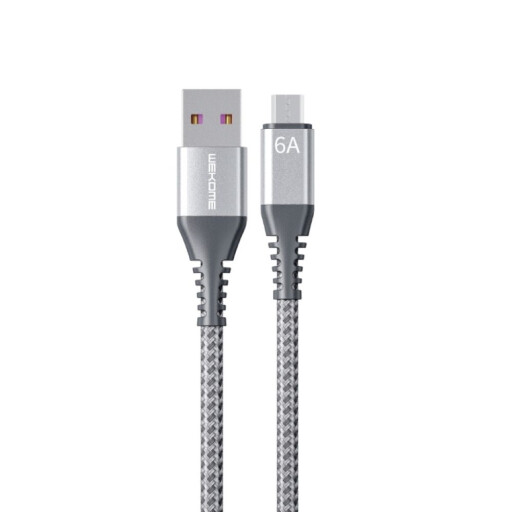 كيبل شحن ونقل بيانات ويكوم WDC-169m من USB إلى Micro USB بقوة 6 أمبير WEKOME WDC-169m USB to Micro USB 6A Super-Fast Charging Data Cable