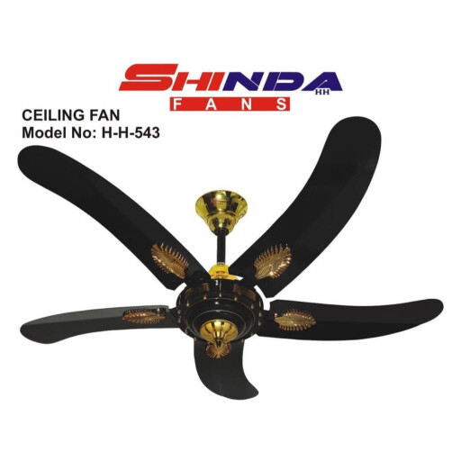 مروحة سقفية 5 ريش اسود Ceiling fan with 5 blades, black color