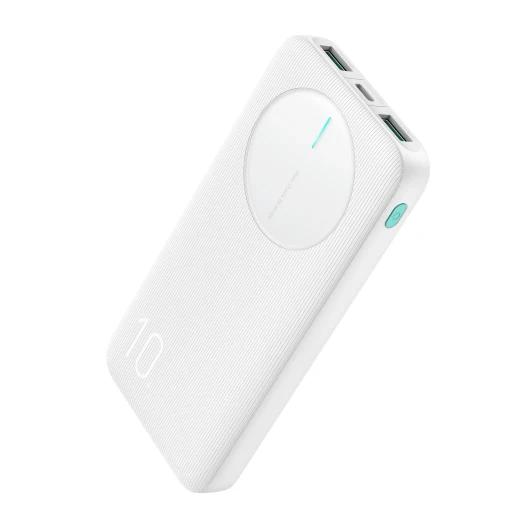 باور بانك خفيف انيق 10000mAh –  شحن امن مسموح في المطارات مع منفذ تايب سي JR-PBF12 10000mAh Power Bank 2.4A – LED Display with Type-C Light Weight