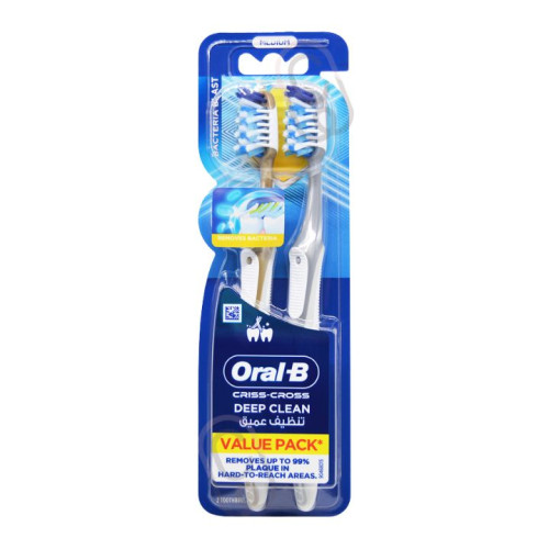 أورال-بي فرشاة أسنان تنظيف عميق وسط عبوة توفيرية Oral-B Deep Clean Medium Toothbrush Value Pack