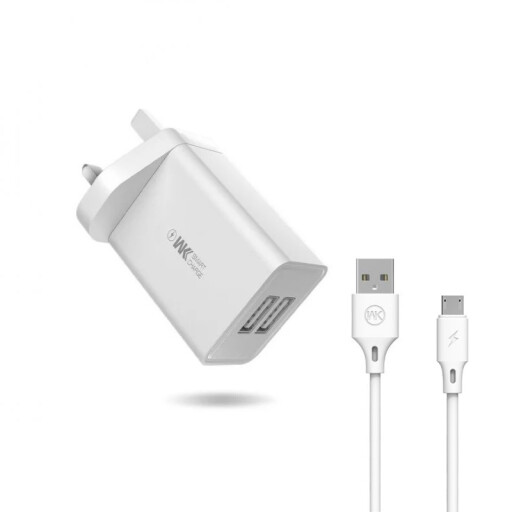 شاحن جداري ويكوم WP-U56 مزدوج USB مع كابل مايكرو WEKOME WK WP-U56 Maxspeed Dual USB Charger Set with Micro Cable