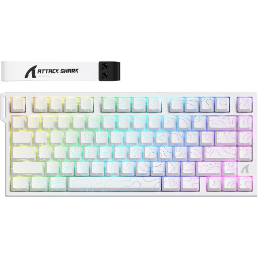 كيبورد كيمنك مغناطيسي من شركة اتاك شارك R82 ATTACK SHARK R82 HE Rapid Trigger White Contour line Keyboard Magnetic