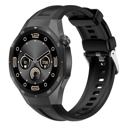 جي-تاب جي تي آر٥ ساعة ذكية | ٣ إيه تي إم مقاوم للماء أسود G-Tab GTR5 Smartwatch | 3 ATM Waterproof Black