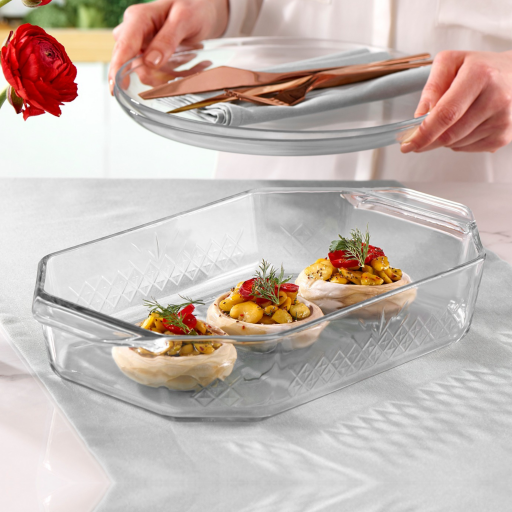 قالب بايركس حراري مستطيل من ماركة بوركام BORCAM Pyrex Oval