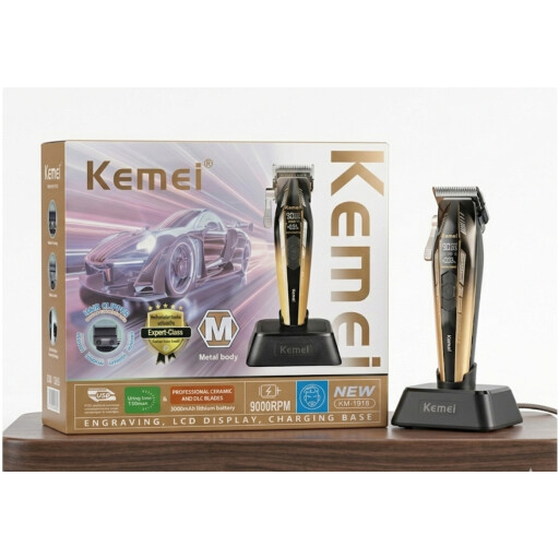 ماكنة حلاقة احترافية من Kemei ، الموديل 1918-KM. Professional Hair Clipper & Trimmer Set