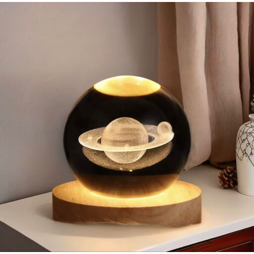 مصباح كرة كريستال ثلاثي الأبعاد 3D Crystal Ball Night Light