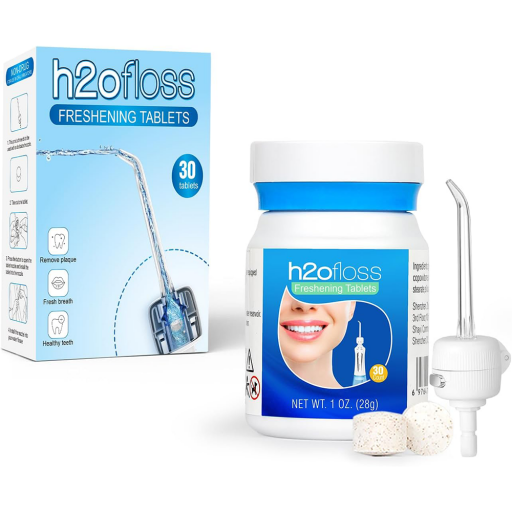 أقراص تنظيف فم H2OFLOSS برائحة القرفة - 30 إعادة تعبئة - جهاز ري الفم H2OFLOSS Cinnamon Breath Freshening Tablets 30 Refills Oral Irrigator