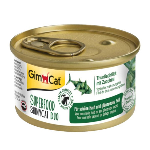 جيم كات سوبر فود شيني كات بالتونة والكوسة GimCat Superfood ShinyCat Duo Tuna with Courgettes