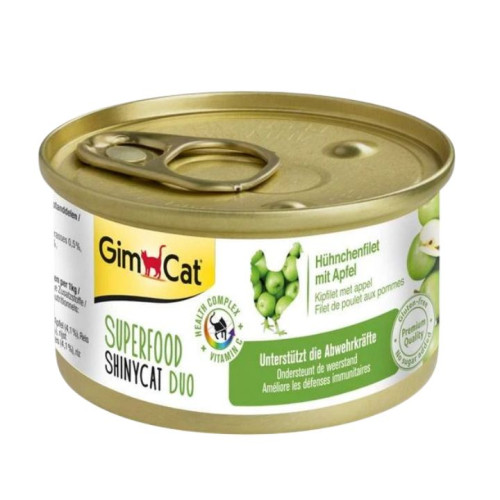 جيم كات سوبر فود شيني كات بالدجاج والتفاح GimCat Superfood ShinyCat Duo Chicken with Apple